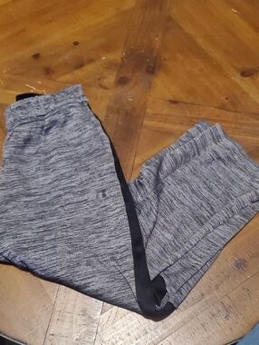 Russell Athletic Gray Marled Kids Joggers with Black Side Panel